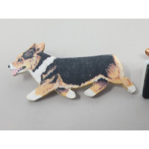 Corgi Dog Lover Jewelry Set With Brooch Cufflinks & Necklace‎ "All Corgi" - Picture 2 of 12